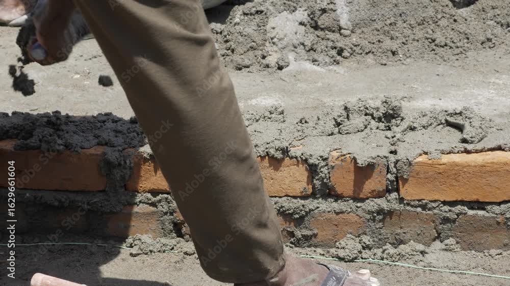 Poster constructing tomorrow - a moment in the life of a bricklayer
