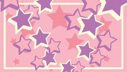 レトロポップな星の背景イラスト