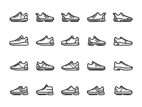 Running Shoes Line Art Inspired By Speed Movement - Powered by Adobe
