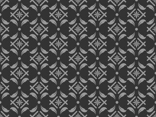 Floral pattern. Wallpaper baroque, damask. Seamless vector background. Charcoal and gray ornament Graphic modern pattern.