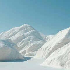 White Mountains Against Light Blue Sky