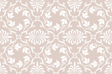 Wallpaper in Baroque style, damask. A seamless vector background. Floral ornament.