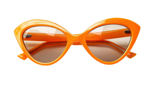 Orange cat eye sunglasses close