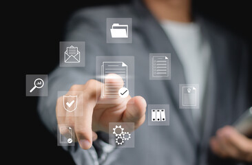 Audit business concept. Compliance with internal organization financial services regulation, financial examination for business and financial management system.