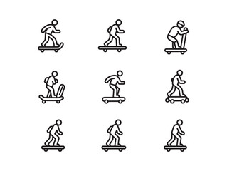 Skateboarding line art captures motion freedom and style