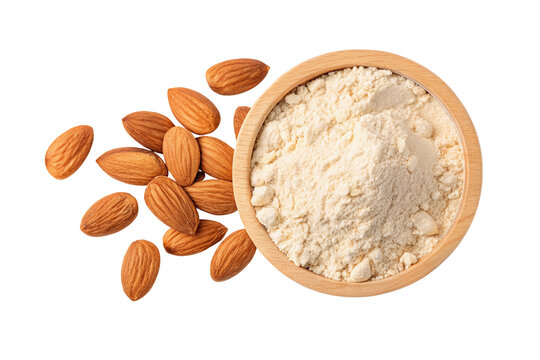 Organic almond flour and raw almonds for gluten-free healthy baking ingredients and recipes - Powered by Adobe