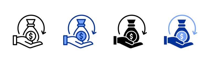 Savings icon sheet multiple style collection