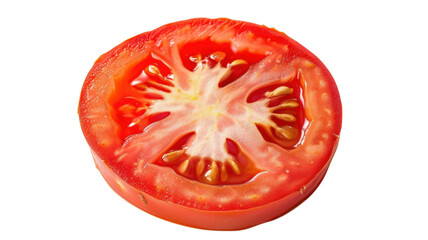 A sliced red tomato closeup