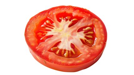 A sliced red tomato closeup