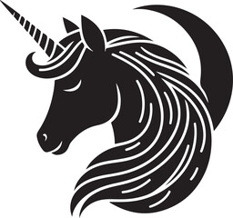 Unicorn Head Silhouette Vector