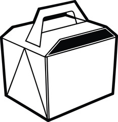 Simple Vector Illustration of a Disposable Takeout Box