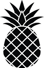 Obraz premium Vector illustration of black silhouette of a pineapple isolated