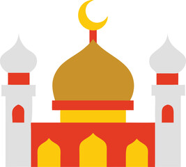 Colorful Flat Illustration of a Mosque
