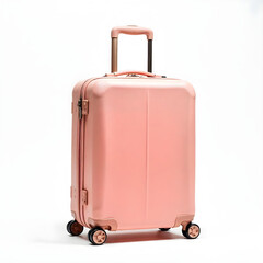  pink trolley luggage bag isolated on white background