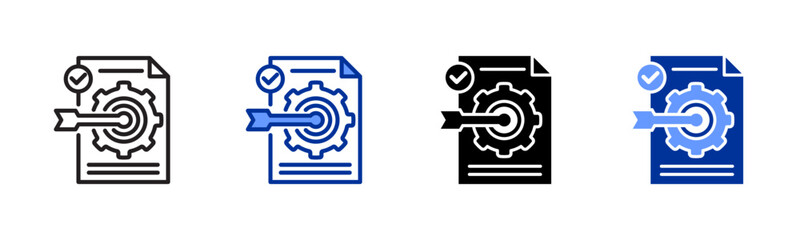 Goal-Setting icon sheet multiple style collection