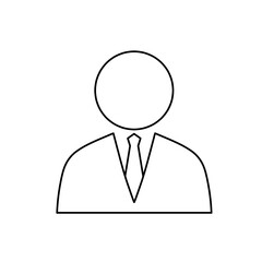 Line Art Businessperson Icon with Simple Outline Style