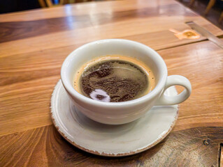 Coffee Cup on Neutral Background for Cafe Atmosphere