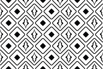 Seamless Geometric Floral Pattern | Elegant Black Abstract Ornament for Textile and Wallpaper