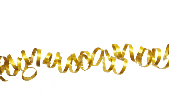 Gold ribbon-style text