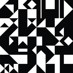 Seamless Abstract Geometric Pattern | Black and White Minimal Vector Grid Background for Textile and Wallpaper