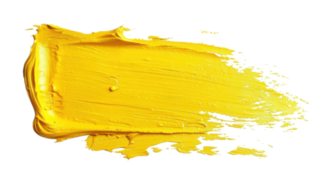 A yellow paint stroke isolated