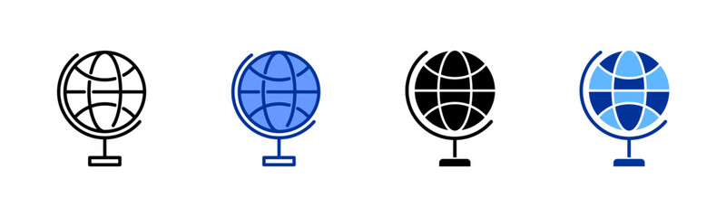 Earth Globe icon sheet multiple style collection