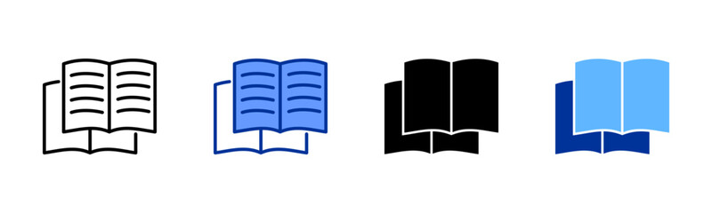 Open Book icon sheet multiple style collection