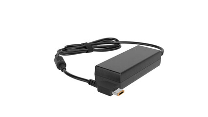 3D Render a black power supply with a cord