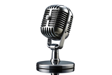 Fototapeta premium A classic vintage retro microphone isolated on transparent background