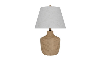 3D Render a table lamp with a white shade on it