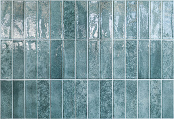 Glossy Green Tile Texture on White Background for Interior Design