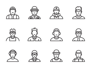 Team line art showing collaboration and shared goals