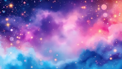 Dreamy Pastel Nebula with Sparkling Stars