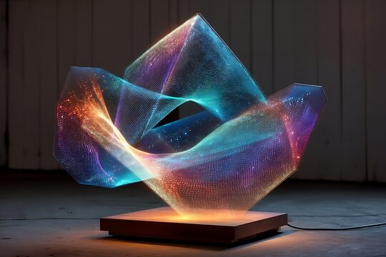 Futuristic glowing shape on base high resolution picture