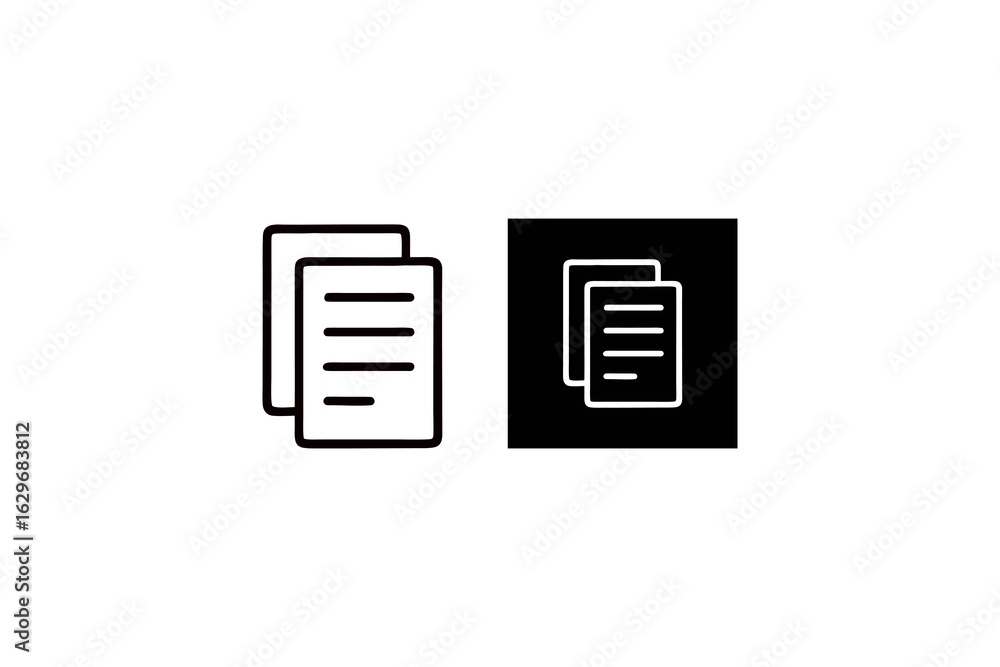 Poster document icons conveying information exchange representation of paperwork management and data collec