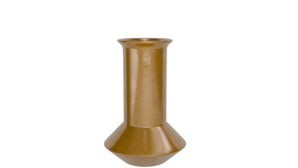 3D Render a gold vase with a white background