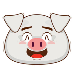 pig playful face cartoon cute