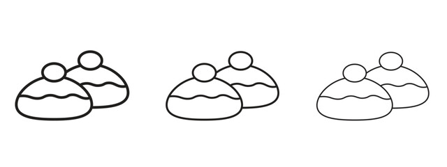 Sufganiyah icon concept. Editable stroke icon pack
