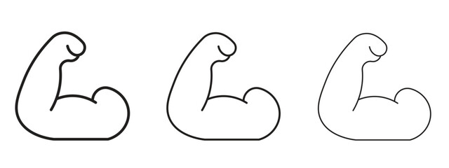 Strong arm icon concept. Editable stroke icon pack