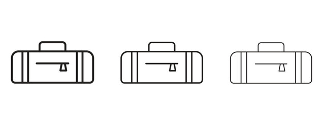 Sports bag icon concept. Editable stroke icon pack