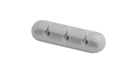 A rubber cable management clip with a non-slip base enhances workspace organization. Its durable construction keeps cables neatly arranged.