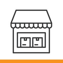Store icon. Thin line icon vector