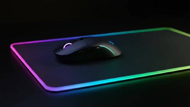 Illuminated mousepad with a computer mouse