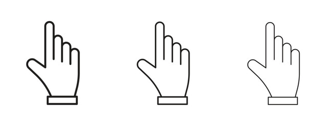 Pointing hand icon concept. Editable stroke icon pack