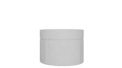 3D Render a white jar with a lid on a white background