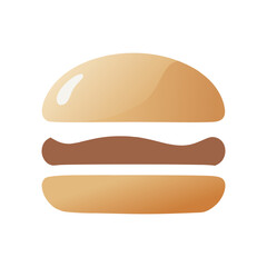 Simple stylized burger icon with toasted bun and patty