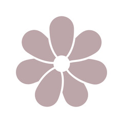Simple dusty rose flower icon with eight petals