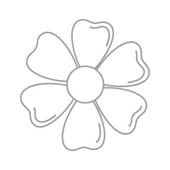 Simple outline drawing of a six petal flower