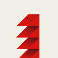 Business career climb vector concept. Symbol of motivation, ambition, aspiration. Minimal design abstract eps10 illustration.