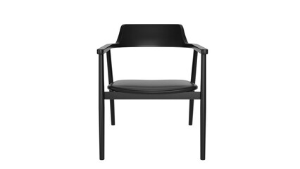 3D Render a black chair with a black seat and back